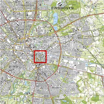 stadplattegrond met lacatie onderzoeksgebied